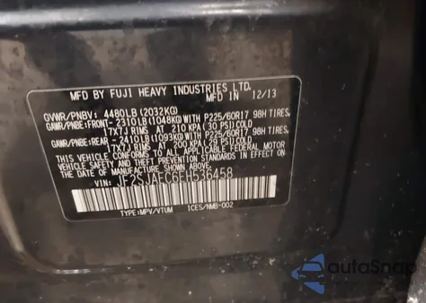 2014 Subaru Forester 2.5I Premium из США, поврежденный, VIN JF2SJAEC6EH536458